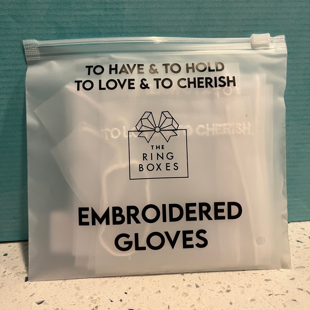 The Ring Boxes To Have & To Hold To Love & To Cherish Bridal Embroidered Gloves